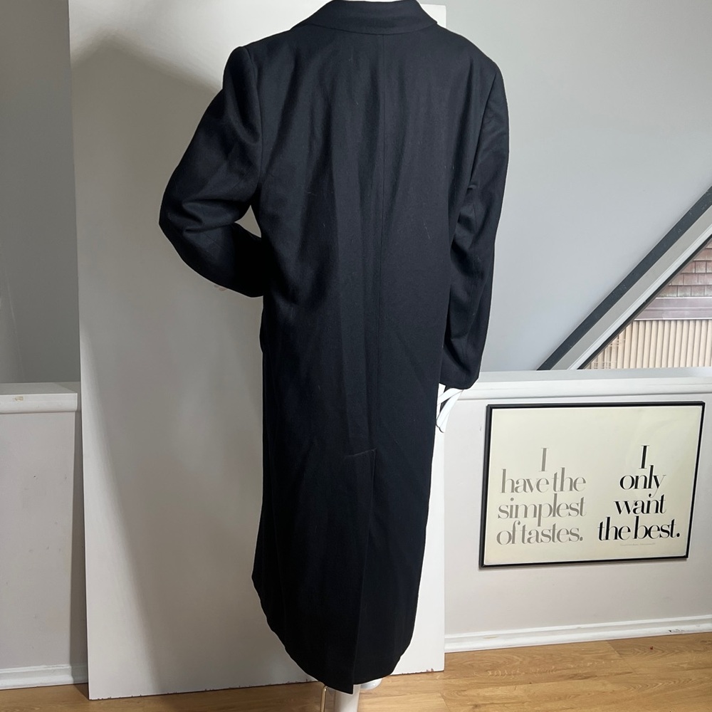 Pendleton Sz 12 Black 100% Virgin Wool Long Double Breasted Coat Made in USA - Picture 3 of 8